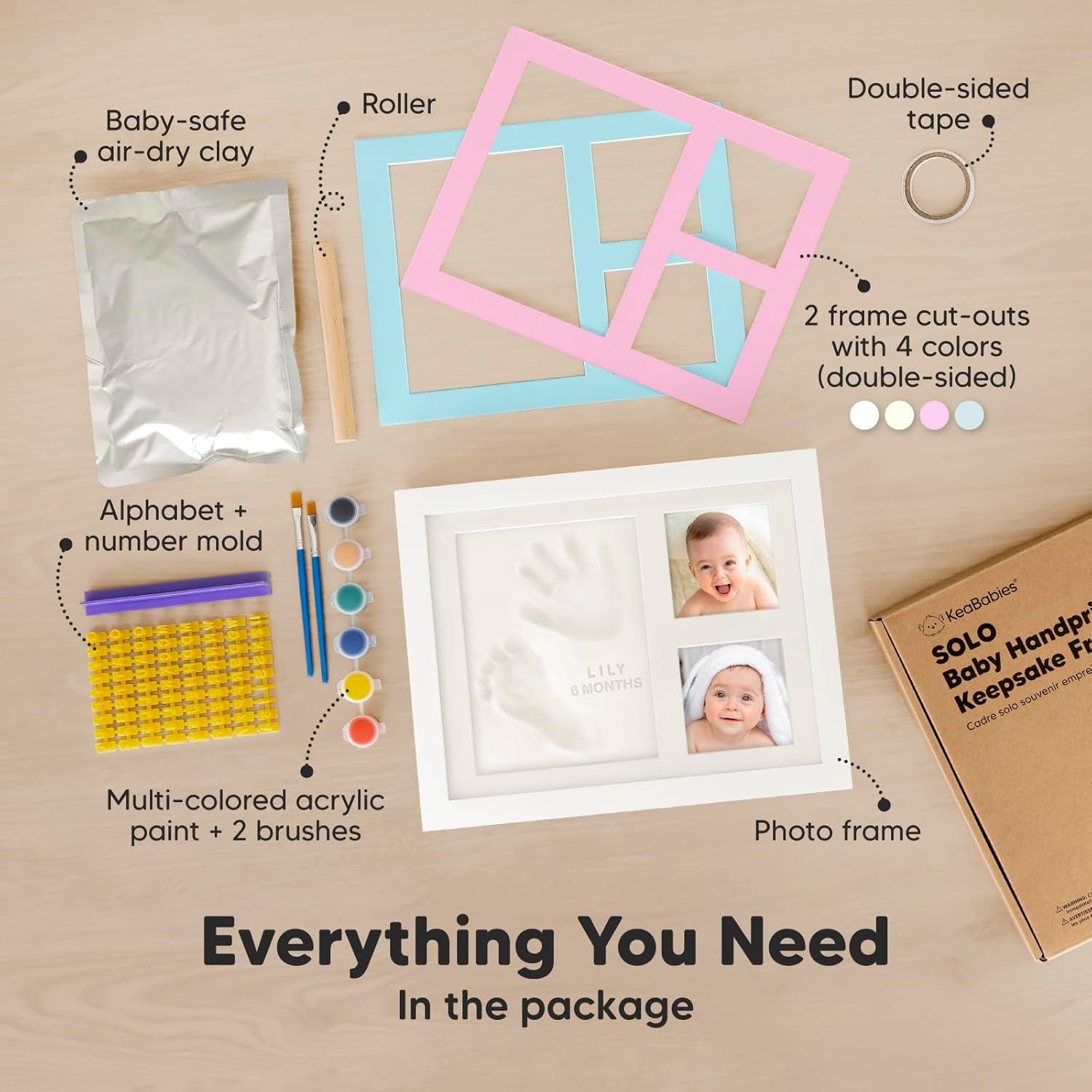 Baby Hand & Footprint Keepsake Kit – Personalized Memory Frame 