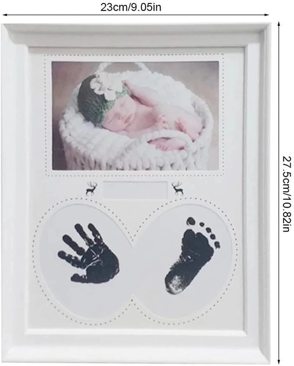 Baby Hand & Footprint Keepsake Frame – Clean Touch Ink, Newborn Gift