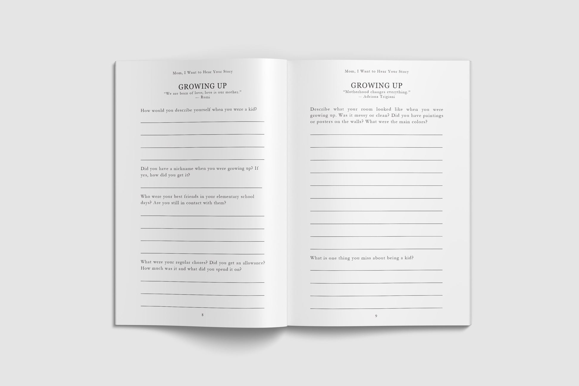 Mom, I Want to Hear Your Story – Guided Memory Journal