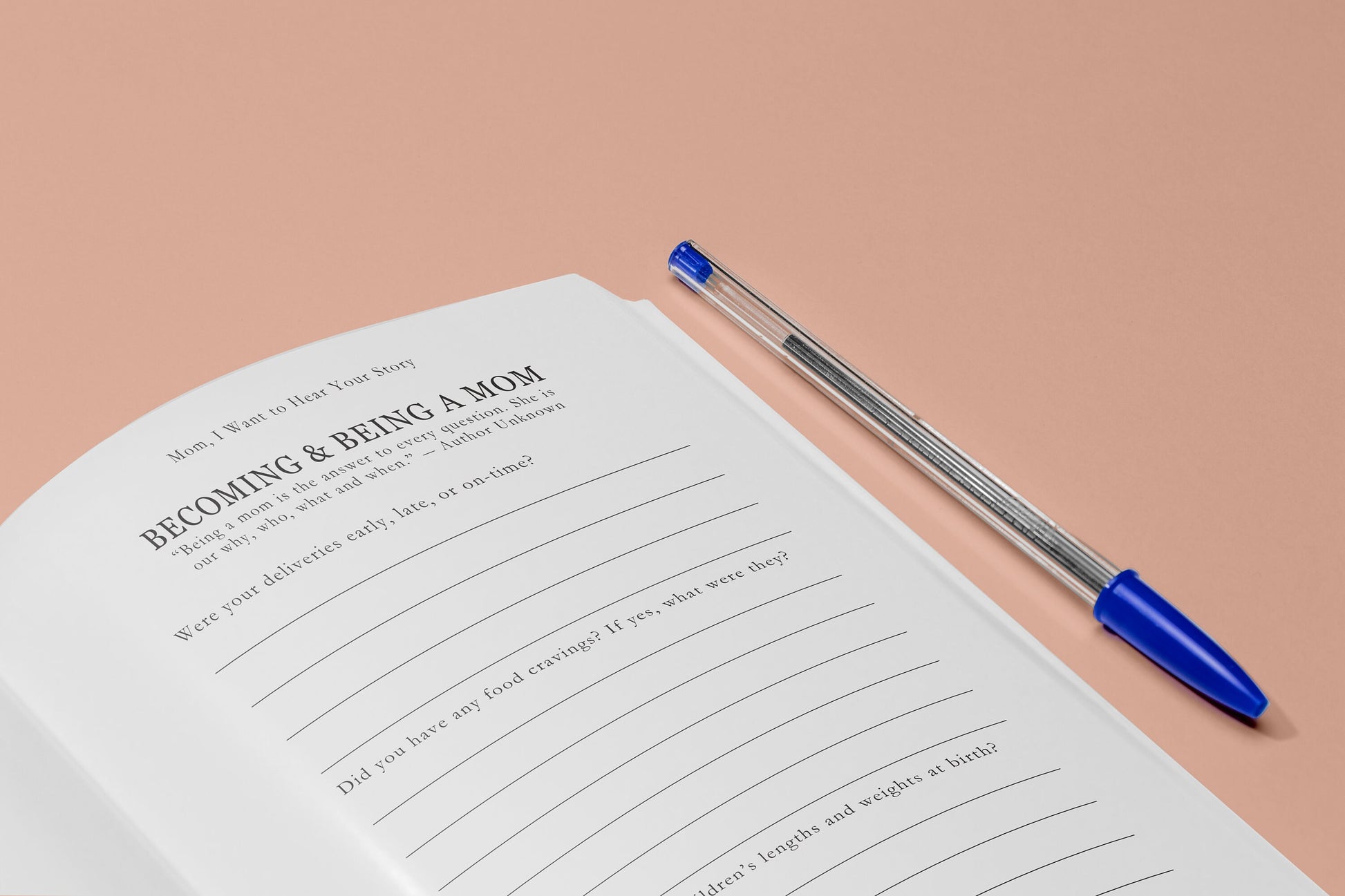 Mom, I Want to Hear Your Story – Guided Memory Journal